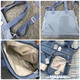 GETADME Nylon Waterproof Canvas Women Handbags Shoulder Bag Japanese Ladies Messenger Bag Student School Crossbody Bags for Girl Satchel