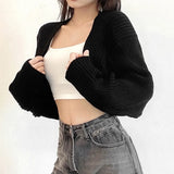 GETADME Open Front Solid Color WomenBolero Shrug Cardigan Cropped Casual Bolero for Everyday Date Nights Parties
