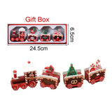 GETADME Christmas Wood Train Decoration,Christmas Ornaments With Moving Train,Home Noel,Happy New Year 2025 Gifts