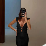 GETADME Temperament Bag Hip Vacation Female Dress Women 2025 Flying Sleeve Evening Dress Ladies Elegant French Backless Slim Party Dress