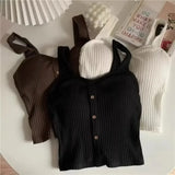 GETADME Women's Y2K Cropped Tops with Bra Pads Summer Corset Korean Suspenders Vest Sexy Camisole Slim New