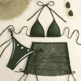 GETADME New Sexy Bikinis Female Swimsuits Women Three-Piece Swimwear Beach Swimming Wear Bathing Suits Brazilian Bikini Set Pool Bather