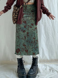 GETADME Women's Floral Print A-Line Long Skirts, Cute Y2K Clothes, Aesthetic Grunge, Low Waist, Vintage Preppy Skirt, Fashion, 2026