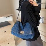 GETADME Denim bag women 2025 New fashion casual shoulder bags large capacity Tote Bag class commuting crossbody Bags for women bolsa sac