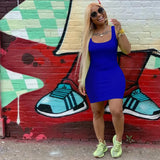 GETADME 2025 Summer New Women's Solid Color Strap Casual Dress