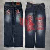 GETADME Harajuku Japanese Retro Selvedge Jeans Man Y2K High-end Brand Natural Indigo Dip Dyeing Harajuku Mopping Pants
