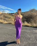 GETADME Women Tie Dye Gradient Sleeveless Backless Strapless Dress Summer Sexy Slim Bodycon Dresses Fashion Beach Chest Wrapping Clothes