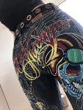 GETADME Baggy Wide Leg Y2K 2000s Loose Jeans Embroidered Buddha Casual Denim Pants Harajuku High Waist Straight Jeans Y2k Women Clothing