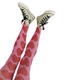 GETADME Women Patterned Pantyhose Y2k Aesthetic Tie Dye Sheer Tights Funky Print Hollow Out Mesh Stockings Leggings Grunge Streetwear