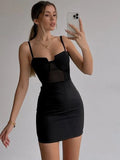 Getadme-Dress women y2k summer new sling sexy low-cut one-shoulder slim bag hip emo vestidos elegantes para mujer Party Dresses ins