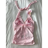 GETADME Y2k Crop Tops Vintage Clothes Aesthetic Print Basic Vest Summer Harajuku Sleeveless Slim 2000s Streetwear Goth Cami Emo Girl