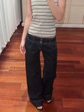 GETADME Women Blue Y2k Baggy Straight Jeans Harajuku Vintage Boyfriend Denim Trousers Japanese 2000s Style Jeans Pants Oversize Clothes