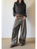 GETADME American Vintage 2000s Style High Waist Camel Jeans Pants Spring Fashion Women's Baggy Y2K Wide Leg Denim Trouser Female Clothes