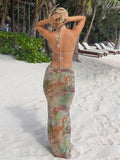 GETADME Sexy Hottie V Neck Sleeveless Backless Slim Dress Fashion Laced Up Beach Maxi Dress 2025 New Summer Beach Cover Up Dresses