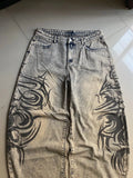 GETADME American Y2K New Grey Printing Baggy Jeans Men Women High Street Vintage Hip Hop Harajuku Casual Joker Couple Wide-leg Pants