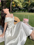 GETADME Horetong Bow Slash Neck Sexy Dress Summer Women White Fairy Elegant A-Line Midi Dresses Female Party Prom Clothes Vestdios