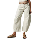 GETADME 하이 스트레치 미드 라이즈 청바지 패션 와이드 레그 셰이프 여성 캐주얼 배기 미드 웨이스트 데님 청바지