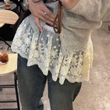 GETADME Lace Embroidery Flower Skirt Women High Waist Hollow Out Jupe Fashion New Saia A-line Y2k Mini Skirts 2025 Faldas Mujer De Moda