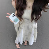 GETADME 여성용 중국 스타일 탱크 드레스 캐주얼 도시적 니치 디자인 예술적이고 우아한 소매 없는 롱 드레스