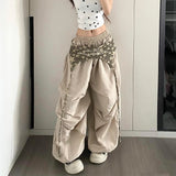 GETADME Designer Layering Cargo Pants Women Summer Lightweight Quick-Dry Jazz Dance Trousers Baggy Paratrooper Streetwear Wide Leg Pants