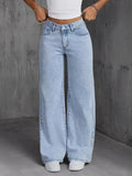 GETADME Jeans For Woman Y2k Clothes Light Blue Wide Leg Denim Pants Loose Fashion Simple Stretch Free Four Seasons Popular Casual