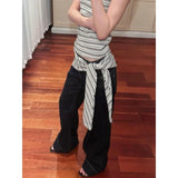 GETADME American Retro Low Waist Wide Leg Jeans Women's Summer Autumn Loose Drapey Tall Extended Length Hot Girls Wide Leg Pants