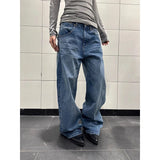 GETADME Women Blue Baggy Y2k Grunge Cargo Jeans Vintage Wide Jean Pants Hip Hop Oversize Denim Trouser Japandi Style Alternative Clothes