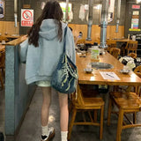 GETADME Brown Zip Up Hoodie Women 2025 Autumn Lattice stitching Long Sleeve Casual Oversized Sweatshirt Solid Jacket Women Clothing
