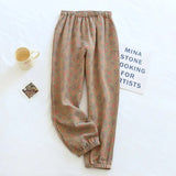 Getadme Spring Summer New Women Sleep Bottoms Pajama Pants Soft Cotton Lounge Trousers Elastic Waist Thin Home Style Nightwear