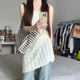 GETADME 한국 Y2K 할로우 아웃 미디 드레스 여성 스트리트웨어 민소매 원피스 드레스 에스테틱 선드레스 캐주얼 A라인 베스띠드 여름