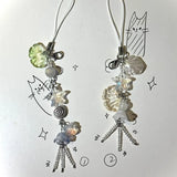 Getadme-Y2K Summer Ocean Style Cute Phone Charm Strap Seashell Jelly Fish Pendant Key Strap Lanyard Girl Woman Bag Keychain Keycord