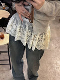GETADME Lace Embroidery Flower Skirt Women High Waist Hollow Out Jupe Fashion New Saia A-line Y2k Mini Skirts 2025 Faldas Mujer De Moda