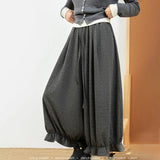GETADME New Japanese Fashion Cropped Pants for Woman Vintage Baggy Lantern Trousers Women Spring Autmn Kawaii Ruffled Casual Pant Mujer