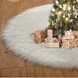 GETADME Christmas Tree Decoration,78/90/122cm White Plush Christmas Tree Skirt,Xmas Tree Base Mat,Christmas Home Decoration 2025