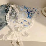 GETADME 레트로 레이스 반다나 헤드밴드 프린트 헤어 스카프 보헤미아 삼각형 헤드스카프 화이트 헤어 밴드 여성용 소녀 패션 스위트 스카프