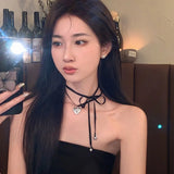 GETADME Y2K 핑크 로프 타이드 피치 하트 펜던트 목걸이 여성용 패션 레트로 스위트 하라주쿠 목걸이 매력 90년대 미적 감각 주얼리 선물