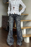 GETADME Jeans Women Y2k Pants Vintage Low Rise Bootcut Distressed Denim Trousers  Women  Design  Autumn Winter Fashion