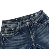 Getadme Gothic Hip-Hop Retro Cross Pattern Embroidery Washed Blue Jeans Women's Y2K New Harajuku Punk High Waist Slim Pants Street Wear