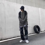 GETADME 2026 Korean Fashion  Ripped Jeans Pants Men Broken Holes Trousers Casual Soft Stylish Regular Baggy Straight Denim Trousers