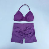 GETADME 2 Piece Sports Gym Set Strappy Bra Yoga Underwear Short Sport Leggings Bicycle Running Sportswear Woman Seamless Yoga Set
