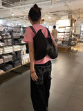 GETADME Y2k Embroidered Black Wide Leg Jeans Women American Retro Casual Loose Denim Pants Streetwear 2025 New High Waist Baggy Trousers