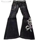 GETADME Summer Streetwear Embroidered Flare Jeans Men Y2K Retro Gothic Punk Casual Harajuku Distressed Vintage Black Denim Pants Unisex