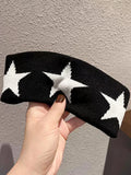 GETADME 1 Pcs Black Headbands for Women No Slip Soft Hair Accessories Stars Head Wraps for Women Yoga Workout