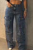 GETADME Women Jeans Denim Pant Vintage Wide Leg Long Pants High Waist Straight Trousers Y2k Streetwear Elegant Work Hot Drilling 2026