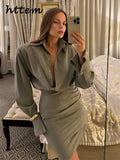 GETADME Striped Shirts Mini Skirt Sets Women Lapel Button Flare Sleeve Blouses Short Ruched Hip Package Skirts 2025 Spring Lady Outfits