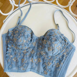 GETADME High Street Women's Camisole 2026 New Fashion Embroidered 3D Petal Bustier Bra Cropped Tops Female Thin Underwear