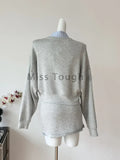 GETADME Preppy Style Fashion 3 Piece Sets Women Casual Sweatshirts + Stripe Shirt + Mini Skirts Korea Chic Outwear Bow Y2k Suits Autumn