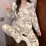 GETADME Sleeping Wear for Woman Pajamas Set Ensemble Pyjama Femme Ladies Pyjamas Femmes Sexy’ Homewear Home Set Female Pajama Women Suit