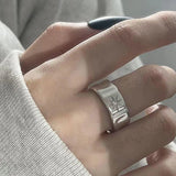Getadme-2pcs Y2K Shiny Star Opened Rings for Men Women Hiphop Star Zircon Stainless Steel Ring Punk Unisex Couple Rings Party Jewelry