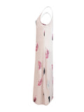 GETADME 2025 AliExpress Europe and America Plus Size Women's Cross border Summer New Sexy V-neck Feather Print Sling Dress